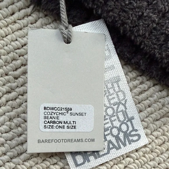 Barefoot Dreams Cozy Plush Rib Beanie - Charcoal - Picture 2 of 3